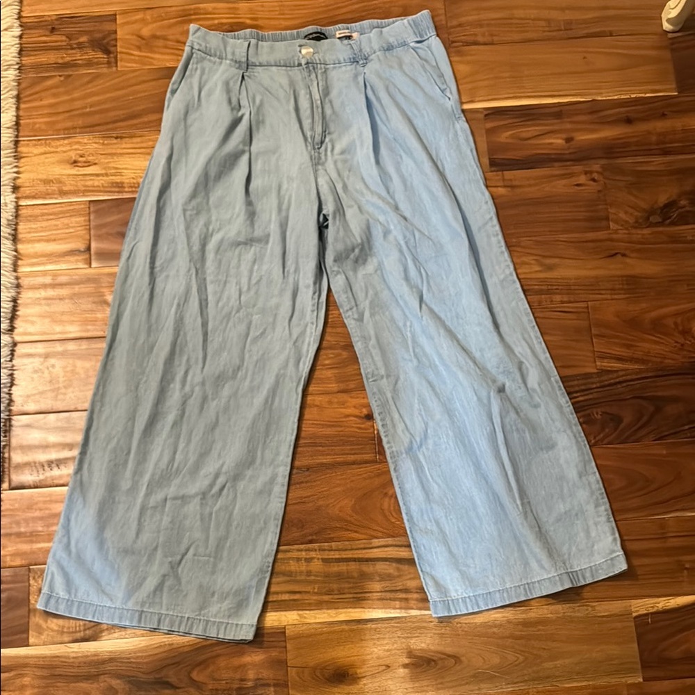 BCBGeneration Light Blue Wide-Leg Trousers